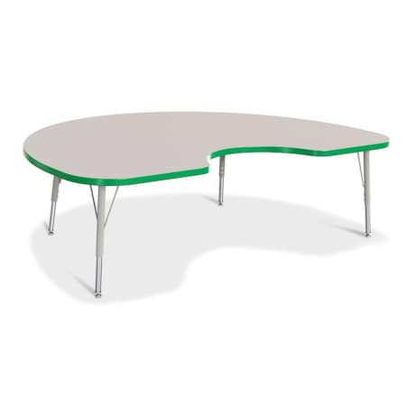 Jonti-Craft Berries Kidney Activity Table, 48 in. x 72 in., E-height, Freckled Gray/Green/Gray 6423JCE119
